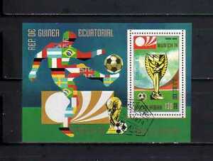 18C243 赤道ギニア 1974年 ワールドカップサッカー・ドイツ大会 小型シート 使用済