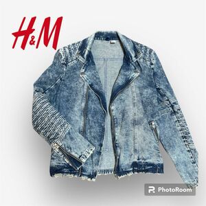 【H&M】デニムダブルライダース