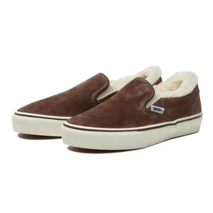 ヴァンズ 26.5cm スリッポン ファー ブラウン VANS SLIP ON FUR V98CF FUR CHOCO メンズ スニーカー スエード 天然皮革 バンズ