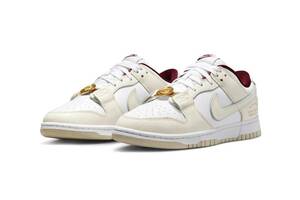 ナイキ 28cm ウイメンズ ダンク ロー SE ホワイト レッド 税込定価15400円 W NIKE DUNK LOW SE スニーカー 赤 白 天然皮革