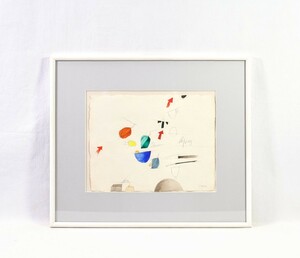 Art hand Auction Emilio Tadini의 실제 작품, 1989년경, 수채화 연필 제목 없음, 크기 31cm x 24cm, 이탈리아 화가, 조각가, 시인의 독특한 세계관, 흥미롭고 신비로운 아이템 8336, 그림, 수채화, 추상 회화