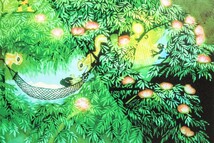 真作 藤城清治 レフグラフ「ねむの木の子守歌」画寸30.5×25.5cm 東京都出身 影絵の巨匠 愛子さまご誕生を祝って慶びの気持ちを込める 8381_画像5