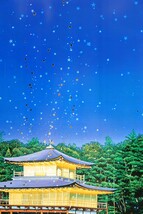 ヒロ・ヤマガタ 大判オフセット「ゴールデンパビリオン/金閣寺」画68×95cm 滋賀県出身 金閣寺をモチーフ 京都「遷都1200年祭」公式作 8312_画像7