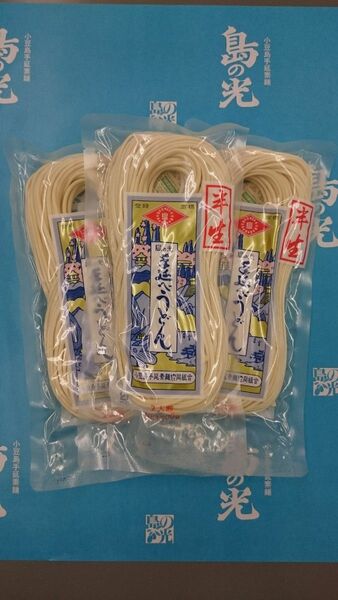 送料無料 島の光 手延べうどん (半生) 200g × 3袋 小豆島 讃岐うどん