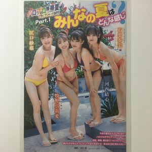 『雑誌グラビア ラミネート加工』Y-1314河西結心・牧野真莉愛・石栗奏美・江口紗耶(ハロプロ)B5 8枚15P ヤングマガジン2023年9月4日号※15