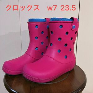 クロックス　長靴　レインブーツ　レディース　w7 23〜24 ピンク