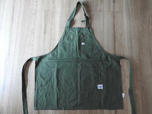 **[ free shipping ] LEE Lee apron khaki green M LA0551 Cafe Work apron ②**