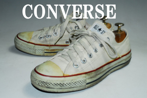 ◆ DSC4467 ◆ Удивительно 1000 иен полностью распродан! Converse ◆ Converse/White/24,5㎝/Row ◆ Street Strong Sneakers! Отличное присутствие! Одна пара внимания!