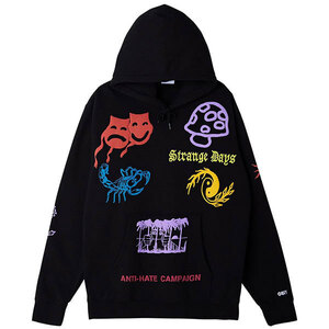 OBEY (オベイ) パーカー プルオーバー Anti Pullover Hoodie Black ブラック (XL)