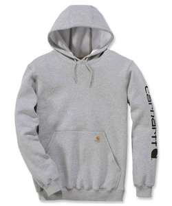 Carhartt (カーハート) US パーカー プルオーバー (K288) MW Signature Sleeve Logo Pullover Hoodie Heather Grey ヘザーグレー (M)