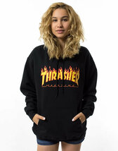 Thrasher (スラッシャー) US パーカー プルオーバー Flame Logo Pullover Hoody Black ブラック (XL) スケボー SKATE SK8 スケートボード_画像7