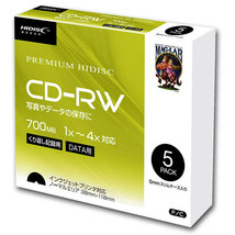 同梱可能 CD-RW 繰り返しデータ用 1-4倍速 5mmスリムケース入り5枚パック HIDISC HDCRW80YP5SC/0737ｘ２個セット/卸_画像1