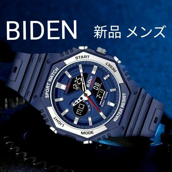 ★■新品 BIDEN メンズ 腕時計 デジアナ 稼働品