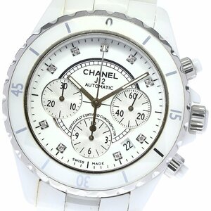 シャネル CHANEL H2009 J12 白セラミック 9Pダイヤ クロノグラフ 自動巻き メンズ _766999