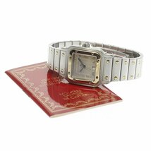 カルティエ CARTIER W20030C4 サントスガルべ LM YGコンビ デイト クォーツ メンズ 保証書付き_782527_画像2