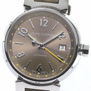  Louis * Vuitton LOUIS VUITTON Q1132 язык b-ru Date GMT самозаводящиеся часы мужской коробка * с гарантией ._780940