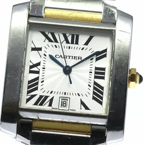 訳あり カルティエ CARTIER W51005Q4 タンクフランセーズ LM YGコンビ 自動巻き メンズ _664257