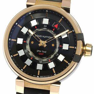  Louis * Vuitton LOUIS VUITTON Q1BG1 tongue b-ru Evolution spin time K18PG GMT self-winding watch men's _780973