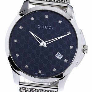 グッチ GUCCI 126.3 YA126311 Ｇタイムレス 12P クォーツ メンズ 良品 箱・保証書付き_778044