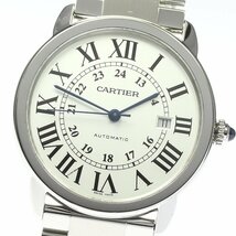 訳あり カルティエ CARTIER W6701011 ロンドソロ ドゥ カルティエXL デイト 自動巻き メンズ 保証書付き_778616_画像1