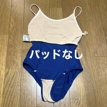 C091ポロ♪ストレッチ♪1円スタート！白パイピングマットネイビー女子スクール水着♪アンダーやコレクションや撮影会にも♪サイズ160_画像5