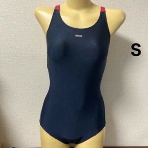 C057アリーナ♪ストレッチ♪ピンクとネイビーのカラー切り替え女子競泳水着♪アンダーやダイエットや撮影会にも♪サイズS