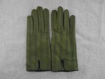 ◆中古◆PARTENOPE GLOVES 手袋/グローブ 7 レザー 本革 イタリア製/伊製 グレーン/緑 ステッチ◆定形外140円発送可◆d19 *26_画像2