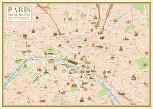 HA110 ポスター Paris Map パリ地図50ｘ70ｃｍ