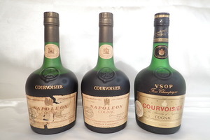 12264[M]◆未開栓古酒◆COURVOISIER/クルボアジェ/VSOP/NAPOLEON/ナポレオン/COGNAC/コニャック/ブランデー/700ml/40%/まとめて 3本