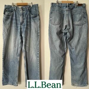 ★I■ L.L.Bean エルエルビーン メンズ DOUBLE デニムパンツ ブルー サイズ35×29 ボトムス ジーンズ NATURALFIT ストレート ポケット 