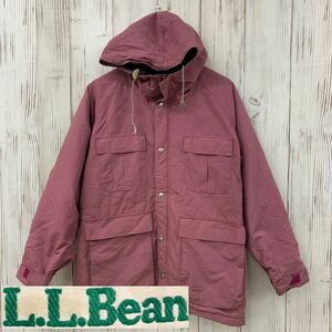 ◯ レア 希少 L.L.Bean エルエルビーン 70s 80s マウンテンパーカー レディース ピンク Mサイズ フーディー USA製 チェック ウール 古着