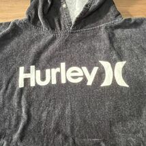 I■ Hurley ハーレー メンズ サーフィンポンチョ ブラック サイズ不明 トップス 着替えポンチョ タオル生地 フロント・バックロゴ フード_画像4