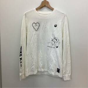 ★CO■ NIKE ナイキ レディース 長袖 ロンT Lサイズ 白 ホワイト NIKE A.I.R. ナイキエア プリント ロゴ Tシャツ