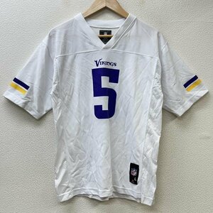 古着 NFL VIKINGS ナンバリング Vネック サイドメッシュ フットボール ゲームシャツ Tシャツ Tシャツ L 白 / ホワイト X 紫 / パープル