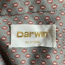 ＵＳフルギ Darwin レトロ柄 ドット 半袖 バリモアカラーシャツ シャツ、ブラウス シャツ、ブラウス L 灰 / グレー 総柄_画像9