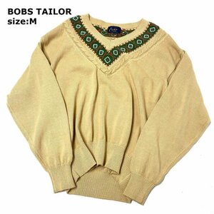 古着 90's Bob's Tailor ボブズテーラー デザイン コットン ニット プルオーバー レトロ 620 ニット、セーター ニット、セーター M