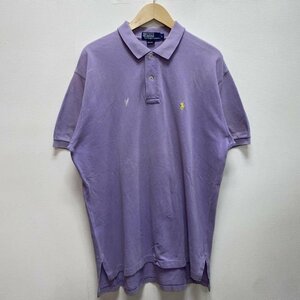 ポロバイラルフローレン 90s ポニーマーク ワンポイント ポロシャツ ポロシャツ L 紫 / パープル ロゴ、文字