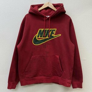 シュプリーム NIKE ナイキ コラボ 19AW レザー アップリケ プルオーバー フーディ スウェット 615 パーカー パーカー M 赤 / レッド