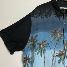 古着 Batik Bay / バティック・ベイ　ヤシの木 ウッドボタン 半袖 レーヨン アロハシャツ シャツ、ブラウス シャツ、ブラウス XXL_画像4