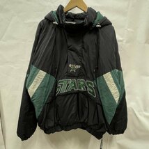 スターター STARTER 90's CENTER ICE NHL ハーフジップ ナイロンジャケット vintage ヴィンテージ BLK GRN L L ロゴ、文字 X 刺繍_画像1