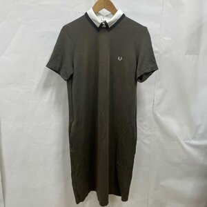  Fred Perry FREDPERRY 2018ss SHORT SLEEVE DRESS collar attaching One-piece short sleeves dress F8414 embroidery Logo olive 10 - khaki / khaki 