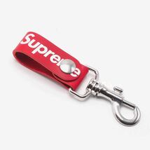 イタリア製 21SS SUPREME Leather Key Loop red レザー キーループ レッド 赤 キーホルダー キーリング カラビナ 黒 webbing keychain clip_画像1