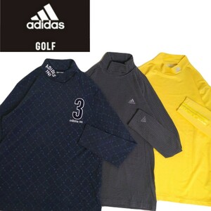 極美 豪華3点 adidas golf 蓄熱保温 ストレッチ 長袖シャツ モックネック インナー メンズL アディダス ゴルフウェア テーラーメイド231217