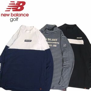 特大6 フワフワ3点 NEW BALANCE GOLF 蓄熱保温 ストレッチ 長袖シャツ モックネック インナー メンズ6 ニューバランス ゴルフウェア 231250