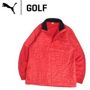 極美品 軽量極暖 PUMA GOLF 中綿キルティング ストレッチ ナイロン ジャケット ブルゾン プルオーバー メンズM プーマ ゴルフウェア 231252