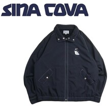 極美品 圧巻 豪華刺繍 SINA COVA 撥水防風 蓄熱保温 スイングトップ ナイロン ジャケット メンズM シナコバ マリン カプリ ゴルフ 2312117_画像1