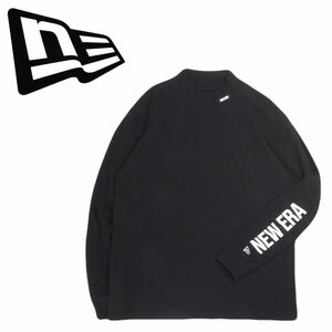 特大XXL 極美品 近年新作 NEWERA GOLF 蓄熱保温 ビッグロゴ モックネック 長袖シャツ インナー メンズ ニューエラ ゴルフウェア 黒 2312197