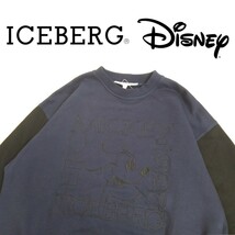 デッドストック イタリア製 ICEBERG × Disney ミッキー ツートーン スウェット トレーナー L アイスバーグ カステルバジャック 2312219_画像1