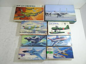 34Mdd 【中古品】プラモデル 未組立 ジャンク 大量 セット F-15Jイーグル/B17Fフライングフォートレス/零観タイプ0/等　まとめて箱詰め