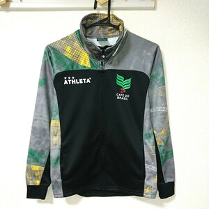 ATHLETA アスレタ カフェ ドウ ブラジル サッカー フットサルウェア ジャージ ジャンパー トラック ジャケット 黒 ブラック 黄 グレー 緑 S